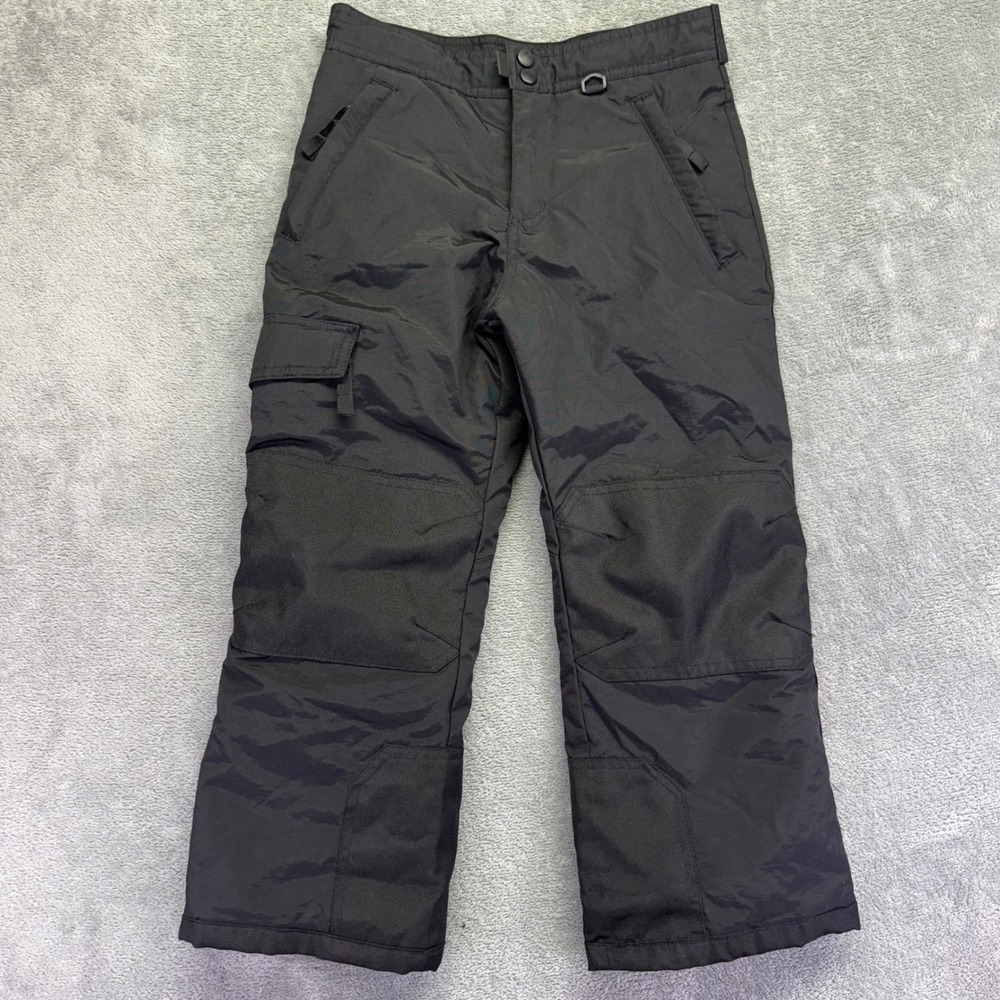 Slalom Boys Snow Pants Black Insulated‎ Ski Bibs Youth Small 6/7 957F14SLY02
